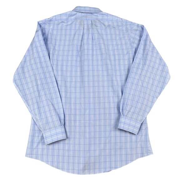 Brooks Brothers 1818 Regent Non-Iron Light Blue Check Dress Shirt Sz 16.5 4/5 - Picture 2 of 3